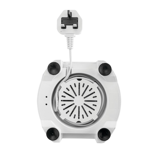 BLACKDECKER BL405 blender base, UK plug, white, photography, bottom angle