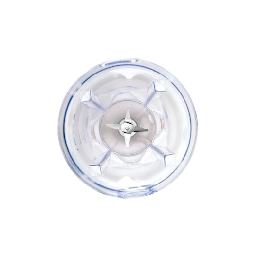 BLACKDECKER BL410 blender jar with stainless steel blades, top view, on white background.