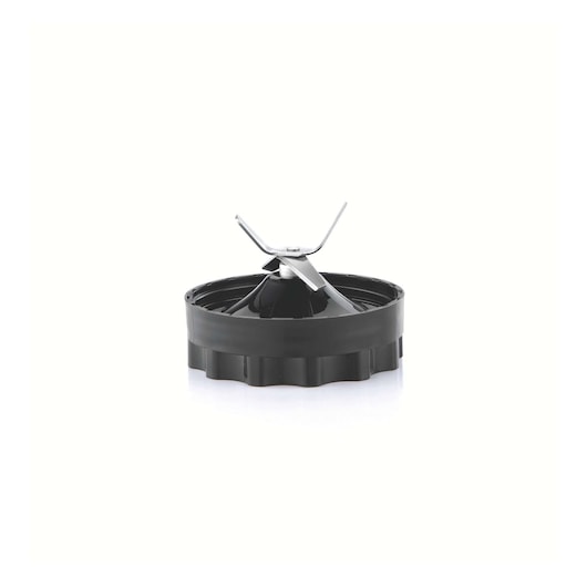 BLACKDECKER BX650G blender blade assembly, black and silver, front angle on white background