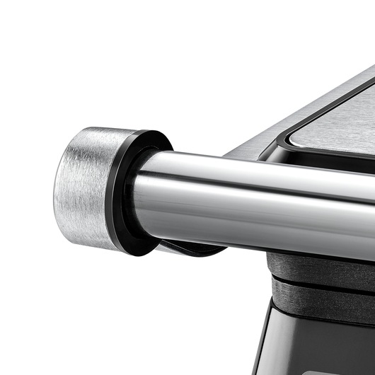 BLACKDECKER CG1400 stainless steel handle close-up, product photography, angled on white background.