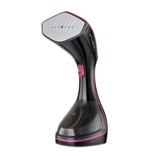 1600W Black and Decker Digital Handheld Garment Steamer front view showing ceramic coated steam head with 7 steam holes