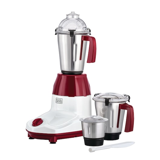Mixer Grinder Black and Decker 750W Multipurpose 3 in 1 Mixer Grinder Side View with 1.5L Stainless Steel Jar & Accessories