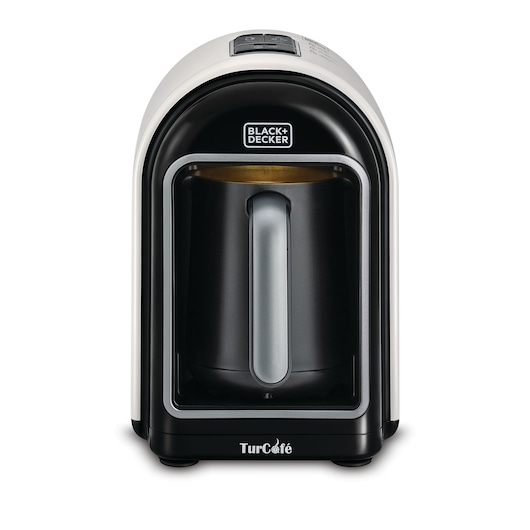 Automatic Turkish Coffee Maker Black and Decker Front view with button controls and jug cavity light