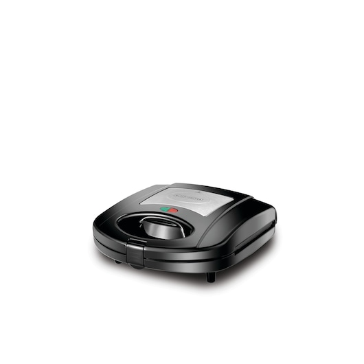 2 Slice Sandwich Maker Black and Decker 3 in 1 Sandwich Grill and Waffle Maker Side View with Stainless Steel Decorative Top