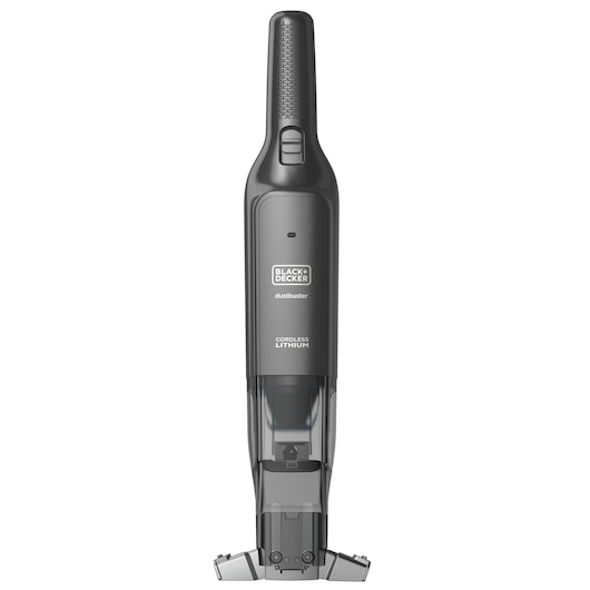 BLACKDECKER HLVC320B11 cordless lithium dustbuster hand vacuum, front angle, black finish.