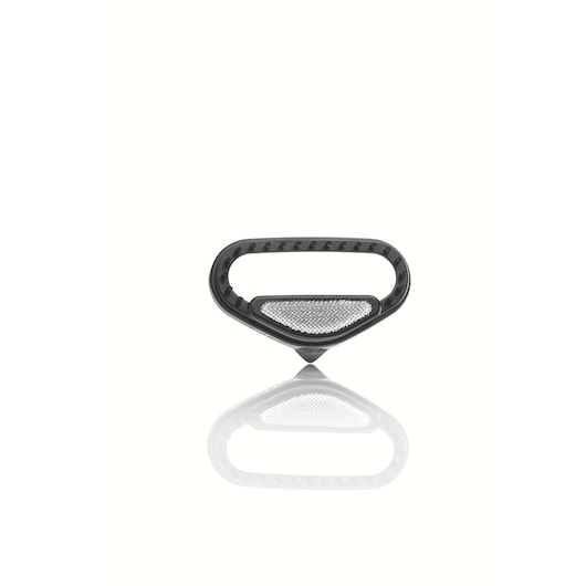 BLACKDECKER HST1500 black ergonomic handle with silver textured grip, front angle photo.