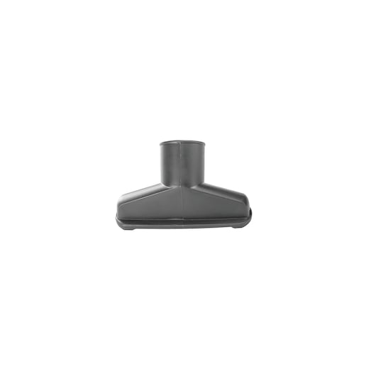 A black vacuum cleaner attachment head, photographed against a white background.