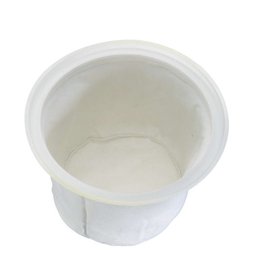 BLACKDECKER WV1400 white cylindrical vacuum filter, top view, on white background.